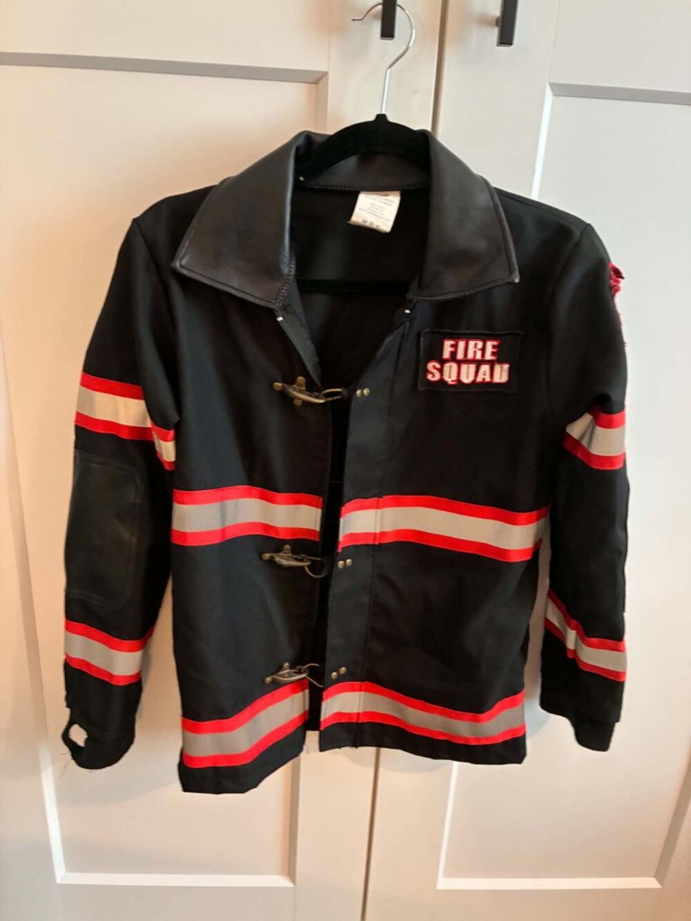 Spirit Halloween Firefighter Costume Jacket - Black - Child Size Medium (6-8)